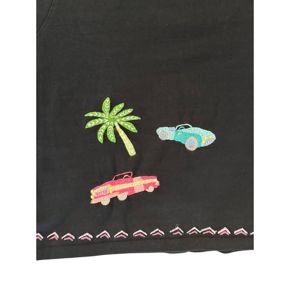 Michael Simon Lite Vintage Embroidered Blouse | Cars & Palms | Size L | 90s - Picture 10 of 11